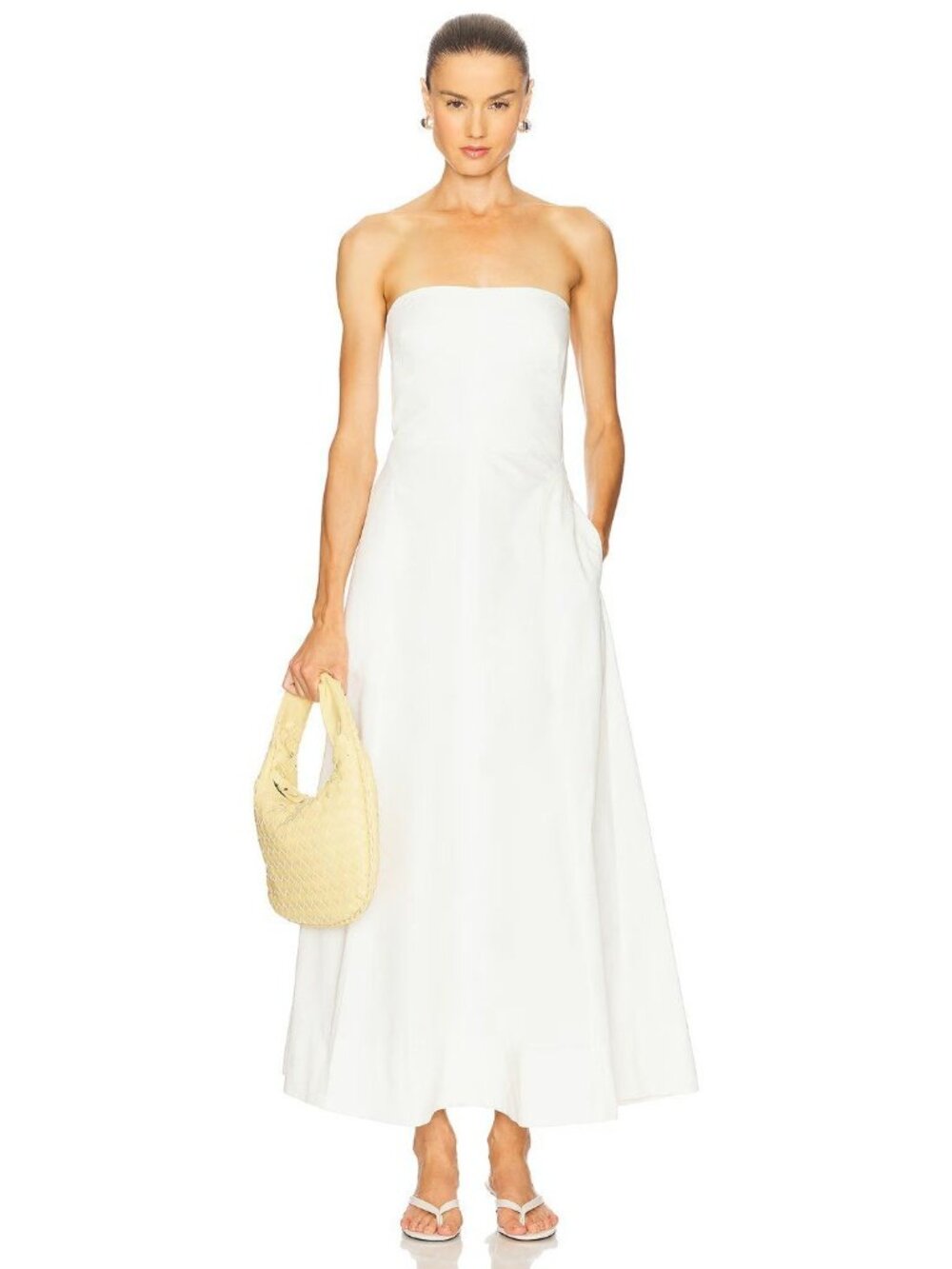 ST. AGNI Sculpted Cotton Strapless Dress Milk Size XS NWT